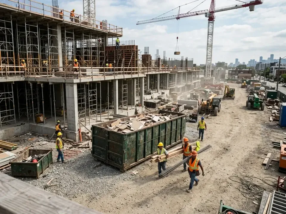 commercial-construction-site-w-002 — frequently asked questions, Low Cost Construction Dumpster Rental in Hugo, MN